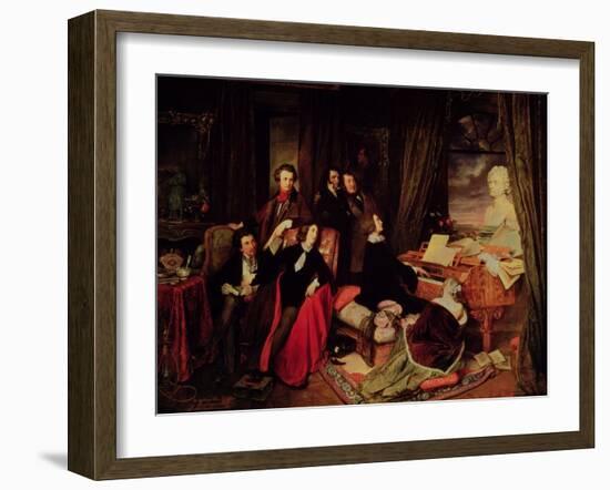 Liszt at the Piano, 1840-Josef Danhauser-Framed Giclee Print