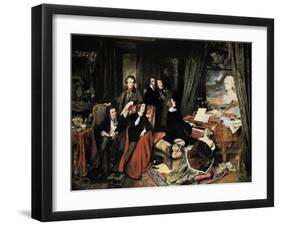 Liszt at the Piano-Josef Danhauser-Framed Art Print