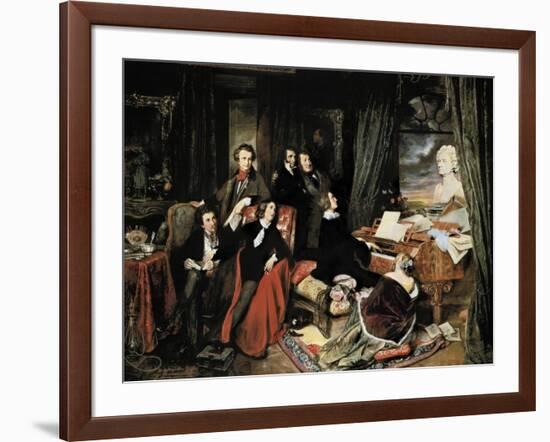 Liszt at the Piano-Josef Danhauser-Framed Art Print