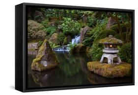 Lit Pagoda, Portland Japanese Garden, Portland, Oregon, USA, Pr-Michel Hersen-Framed Stretched Canvas