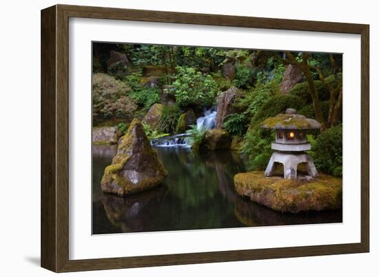 Lit Pagoda, Portland Japanese Garden, Portland, Oregon, USA, Pr-Michel Hersen-Framed Photographic Print