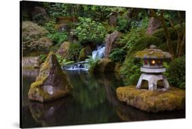 Lit Pagoda, Portland Japanese Garden, Portland, Oregon, USA, Pr-Michel Hersen-Stretched Canvas