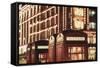 Lit Telephone Booth at Harrods, Knightsbridge, London, England-Walter Bibikow-Framed Stretched Canvas