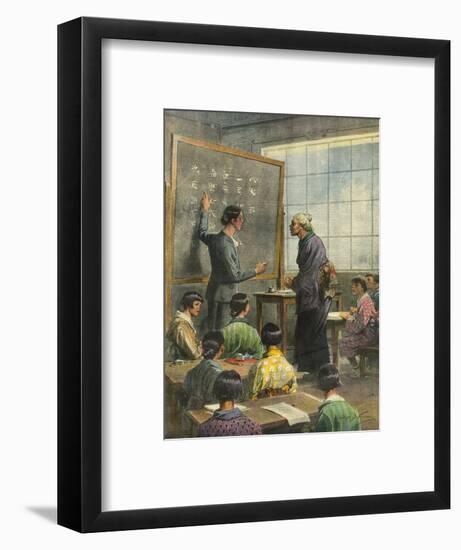 Literacy in Japan-Achille Beltrame-Framed Art Print