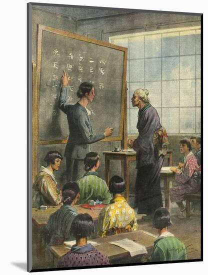 Literacy in Japan-Achille Beltrame-Mounted Art Print