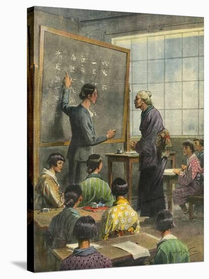 Literacy in Japan-Achille Beltrame-Stretched Canvas