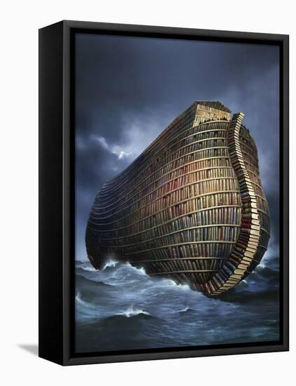 Literary Ark, Conceptual Artwork-SMETEK-Framed Stretched Canvas