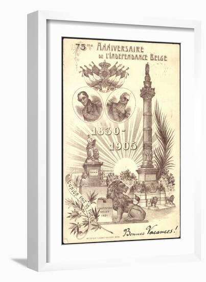 Litho 75Me Anniversaire, L'Independance Belge, 1905-null-Framed Giclee Print