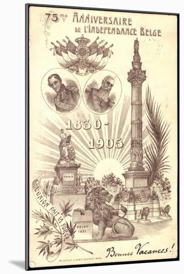 Litho 75Me Anniversaire, L'Independance Belge, 1905-null-Mounted Giclee Print