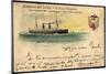 Litho American Line, Mail Steamer, S.S. St. Paul-null-Mounted Giclee Print
