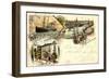 Litho Bremerhaven, Lloyd Hotel Mit Hafen Und Dampfer-null-Framed Giclee Print