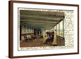 Litho Dampfer Pennsylvania Der Hapag, Promenadendeck-null-Framed Giclee Print