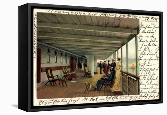 Litho Dampfer Pennsylvania Der Hapag, Promenadendeck-null-Framed Stretched Canvas