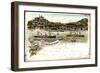 Litho Hamburg Altona Blankenese, Dampfer, Badeanstalt-null-Framed Giclee Print