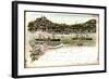 Litho Hamburg Altona Blankenese, Dampfer, Badeanstalt-null-Framed Giclee Print