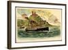 Litho Hamburg Altona Blankenese, Süllberg, Dampfer-null-Framed Giclee Print