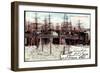 Litho Hamburg, Hafen Mit Landungsbrücken, Segelschiffe-null-Framed Giclee Print