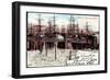 Litho Hamburg, Hafen Mit Landungsbrücken, Segelschiffe-null-Framed Giclee Print