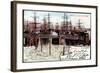 Litho Hamburg, Hafen Mit Landungsbrücken, Segelschiffe-null-Framed Giclee Print