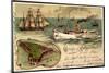 Litho Helgoland, Dampfer Prinz, Heinrich, Segelschiff-null-Mounted Giclee Print