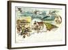 Litho Helgoland, Konversationshaus, Post, Insel, U Boot-null-Framed Giclee Print