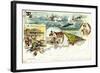 Litho Helgoland, Konversationshaus, Post, Insel, U Boot-null-Framed Giclee Print