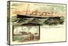 Litho Nordd. Lloyd, Bremerhaven,Dampfer Wilhelm D Große-null-Stretched Canvas