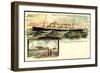 Litho Nordd. Lloyd, Bremerhaven,Dampfer Wilhelm D Große-null-Framed Giclee Print