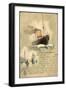 Litho Schnelldampfer Fürst Bismarck, Hapag, 1898-null-Framed Giclee Print