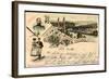 Litho Stuttgart Cannstatt, Volksfest, Tracht, Friedrich II-null-Framed Giclee Print