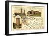 Litho Wilhelmshaven, Große Kaserne, Wasserturm, Schiff-null-Framed Giclee Print