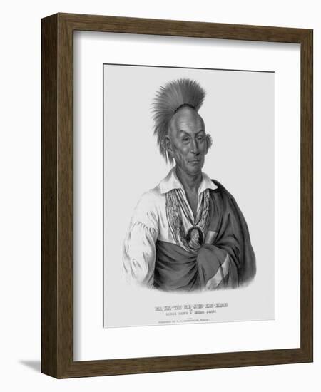 Lithograph after Makataimeshekiakiah, or Black Hawk-Charles Bird King-Framed Giclee Print