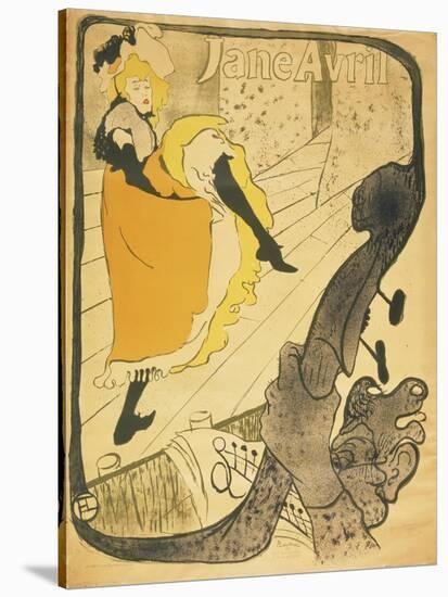 Lithograph Jane Avril, 1893-Henri de Toulouse-Lautrec-Stretched Canvas