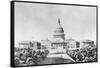 Lithograph of Capitol in Washington DC-null-Framed Stretched Canvas