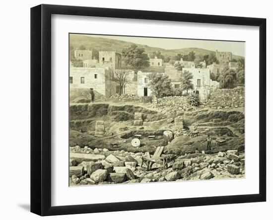 Lithograph of Excavations at the North Side of Quadrangle-null-Framed Premium Giclee Print