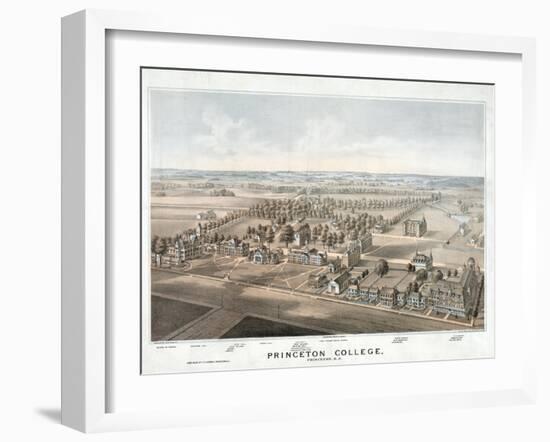 Lithograph of Princeton College-null-Framed Giclee Print