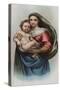 Lithograph of Raphael's Sistine Madonna-null-Stretched Canvas