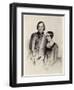 Lithograph of Robert Schumann Posing with His Wife by Hofelich-null-Framed Giclee Print