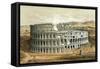 Lithograph of the Coliseum at Rome, also known as the Flavian Amphitheatre, circa 1872.-Vernon Lewis Gallery-Framed Stretched Canvas