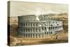 Lithograph of the Coliseum at Rome, also known as the Flavian Amphitheatre, circa 1872.-Vernon Lewis Gallery-Stretched Canvas