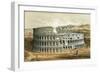 Lithograph of the Coliseum at Rome, also known as the Flavian Amphitheatre, circa 1872.-Vernon Lewis Gallery-Framed Art Print