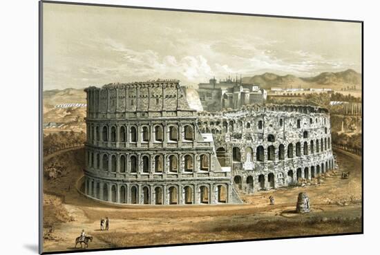 Lithograph of the Coliseum at Rome, also known as the Flavian Amphitheatre, circa 1872.-Vernon Lewis Gallery-Mounted Art Print
