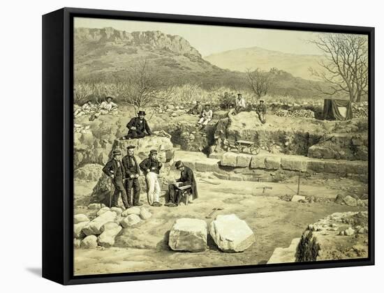 Lithograph of the Excavation of the Temple of Mars-Thomas Picken-Framed Stretched Canvas
