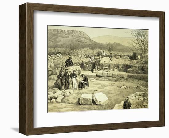 Lithograph of the Excavation of the Temple of Mars-Thomas Picken-Framed Giclee Print