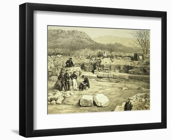 Lithograph of the Excavation of the Temple of Mars-Thomas Picken-Framed Giclee Print