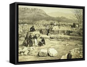 Lithograph of the Excavation of the Temple of Mars-Thomas Picken-Framed Stretched Canvas