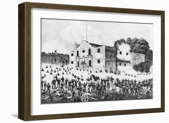 Lithograph of the Siege of the Alamo-null-Framed Giclee Print