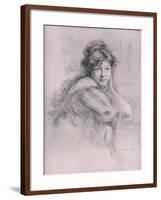 'Lithograph portrait of a woman', c1905-Albert de Belleroche-Framed Giclee Print