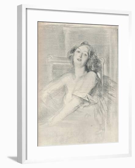 'Lithograph portrait of a woman', c1905-Albert de Belleroche-Framed Giclee Print