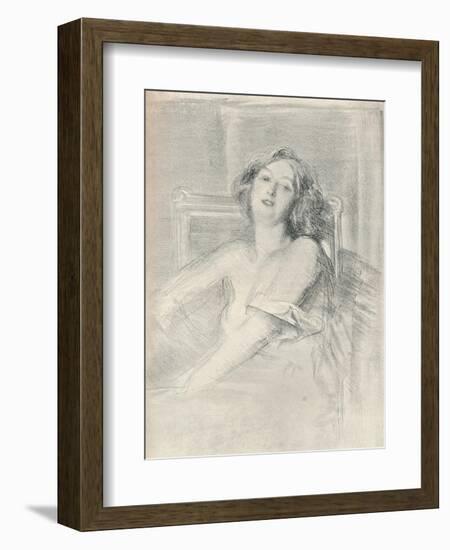 'Lithograph portrait of a woman', c1905-Albert de Belleroche-Framed Giclee Print